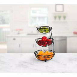 Spectrum Diversified Scroll Arched 3-Tier Steel Fruit Basket Server thumbnail 3