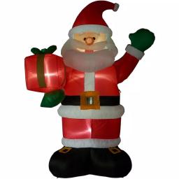 Fraser Hill Farm 10 ft. Santa Claus with Gift Bag Christmas Inflatable with White Lights thumbnail 5