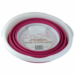 Southern Homewares 2.65 Gal. Pink Collapsible Silicone Bucket with Handle thumbnail 3