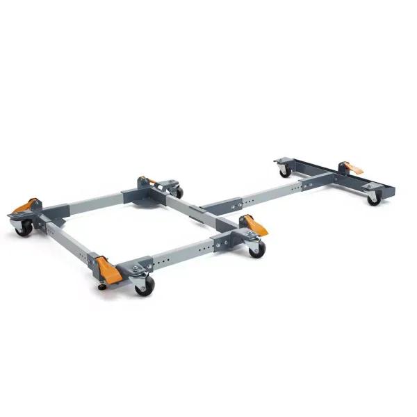 BORA PM-3795 Steel Mobile Base and Table Saw Extension Combo with All-Swivel Wheels