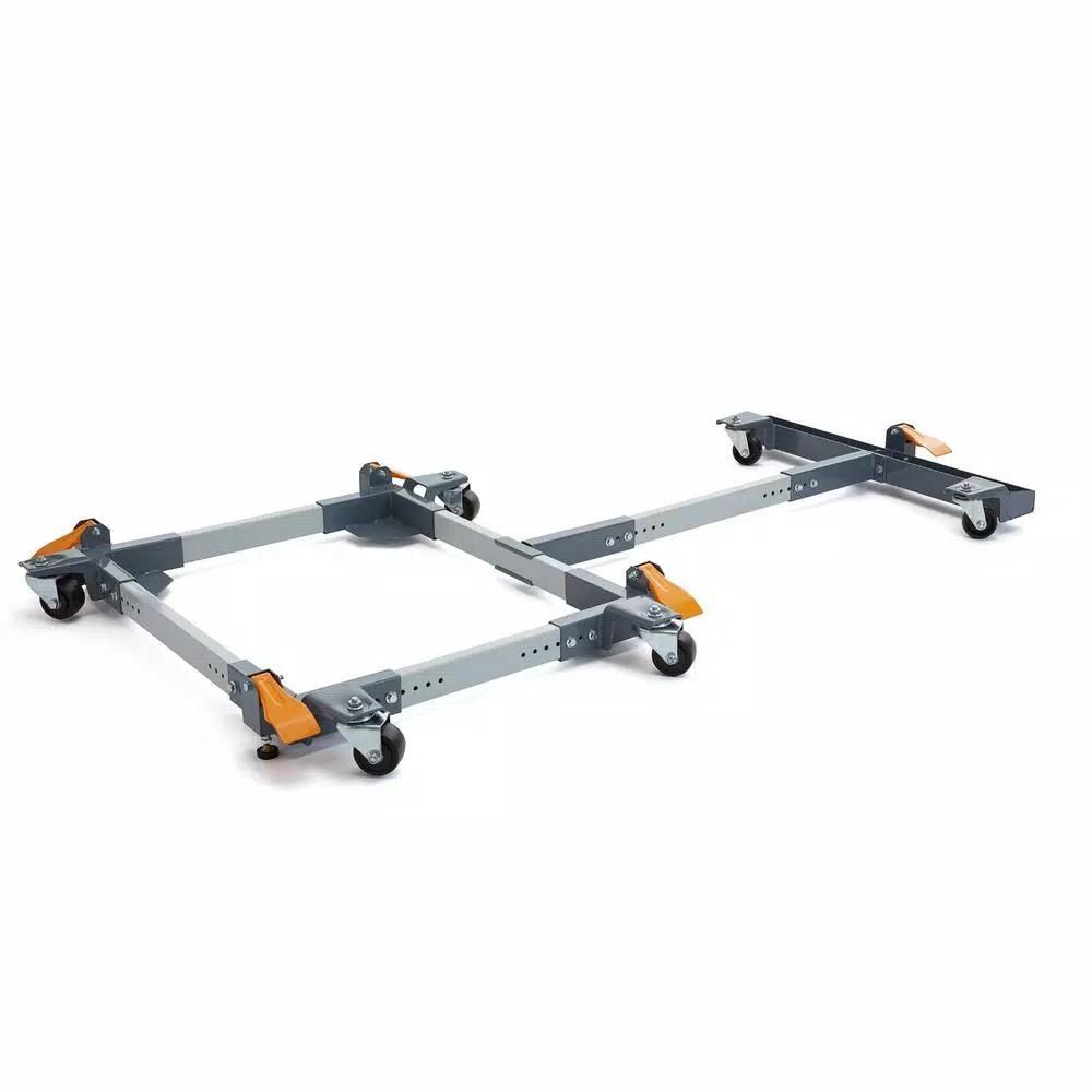 BORA PM-3795 Steel Mobile Base and Table Saw Extension Combo with All-Swivel Wheels