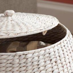 StyleWell White Unicorn Water Hyacinth Woven Decorative Basket with Lid thumbnail 5