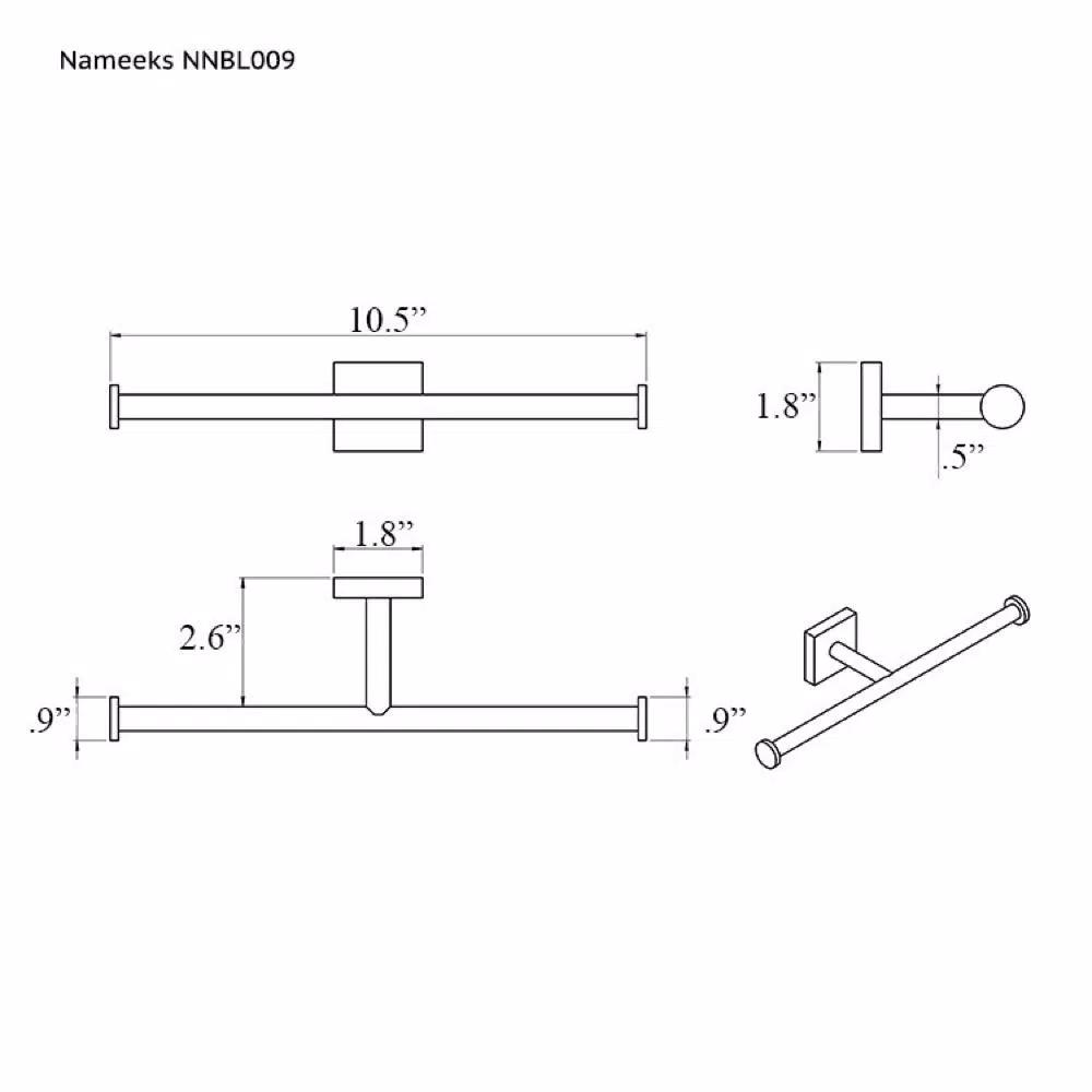 Nameeks Nice Hotel Double Toilet Paper Holder, Polished Chrome Brass
