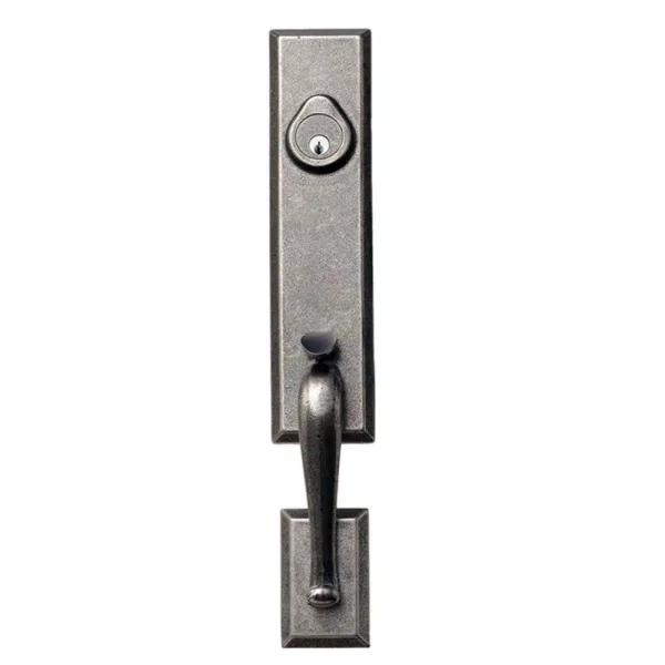 Delaney Hardware Sandcast Collection Stonehedge Aged Pewter Single Cylinder Deadbolt Entry Handleset with Tulum Knob