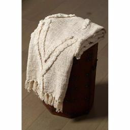 LR Resources LR Home Handmade Boho Tufted Cotton Throw Blanket with Fringe, Beige, 50 x 60 in thumbnail 1