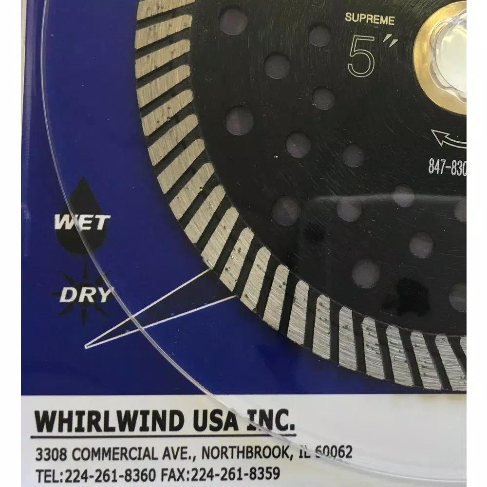 Whirlwind USA 5 in. Turbo Continuous Rim Diamond Blade for Granite and Stone