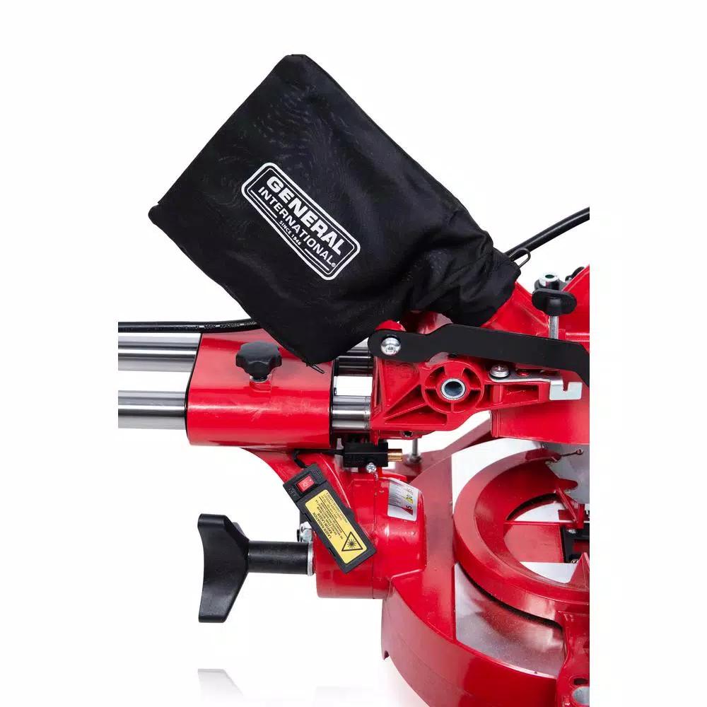 General International 10 in. Sliding Compound Miter Saw with Laser Guidance, 15 Amp, 1800W