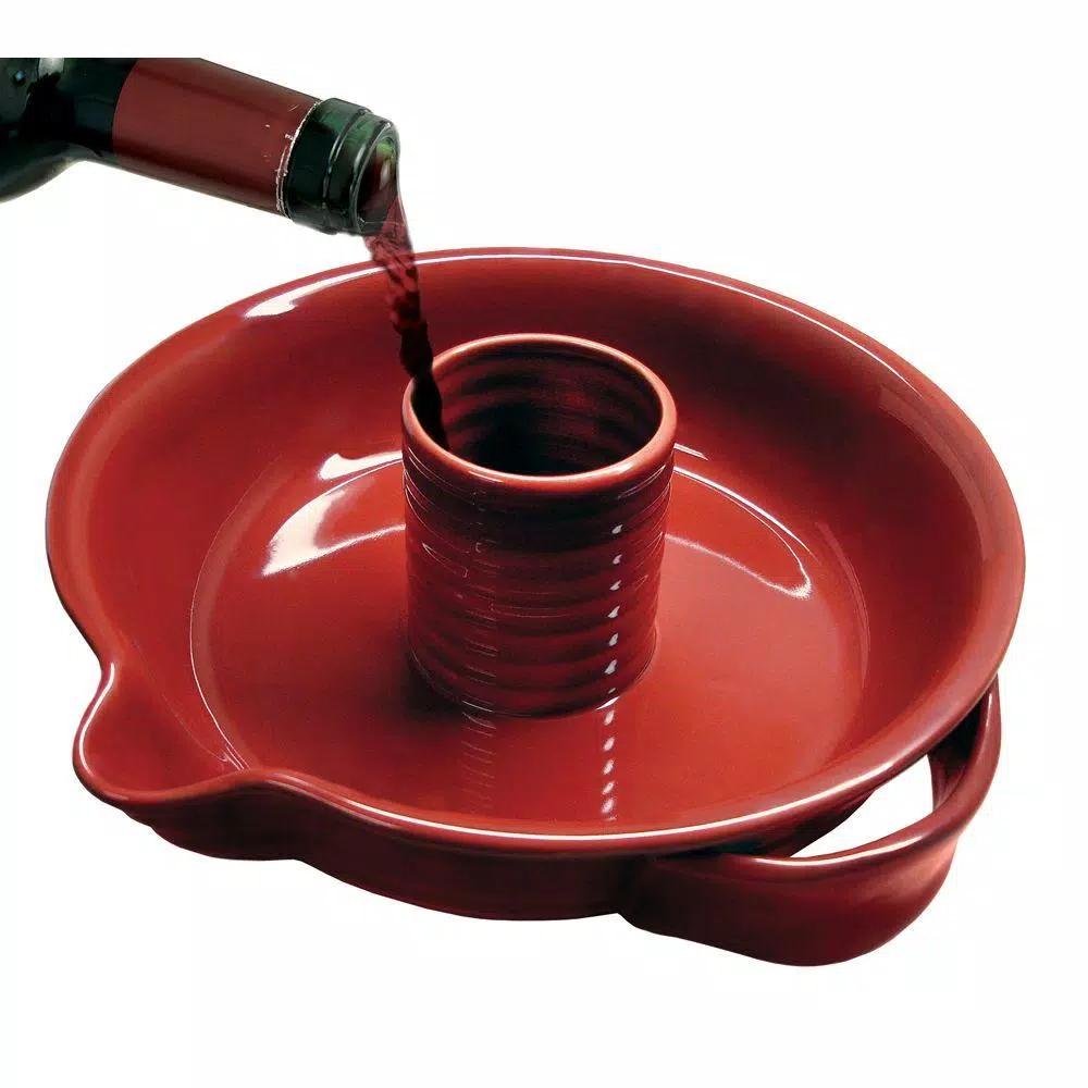 Epicureanist Ceramic Vertical Chicken Roaster - Red