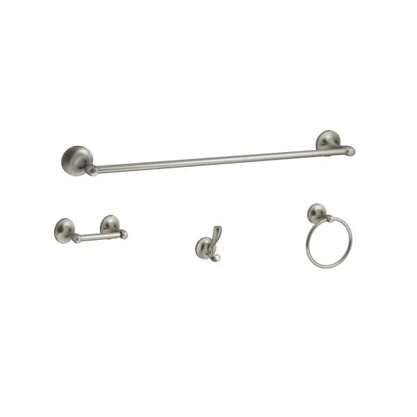 KOHLER Willamette 4-Piece Bathroom Hardware Set, Vibrant Brushed Nickel