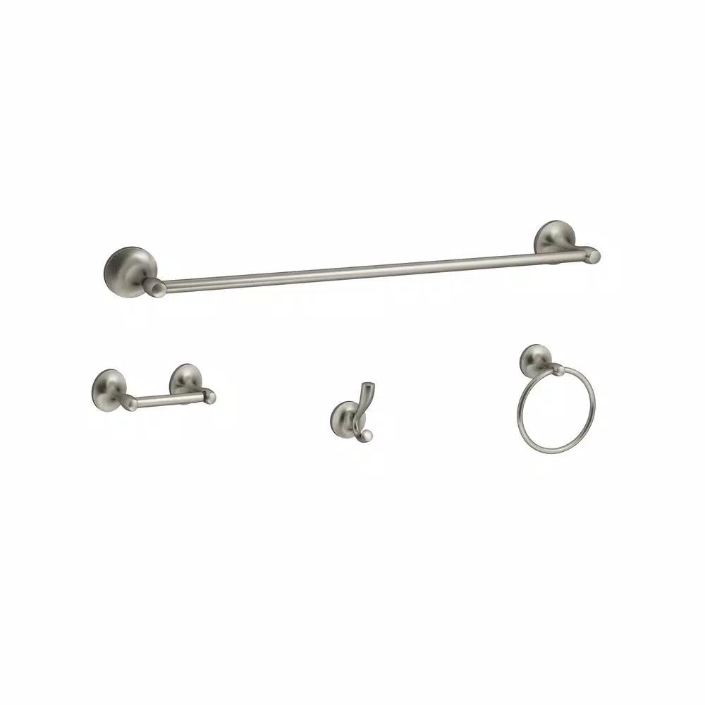 KOHLER Willamette 4-Piece Bathroom Hardware Set, Vibrant Brushed Nickel