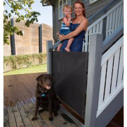 Perma Child Safety Extra Wide Outdoor Retractable Gate, 33 in. H x 71 in. W, Black thumbnail 6