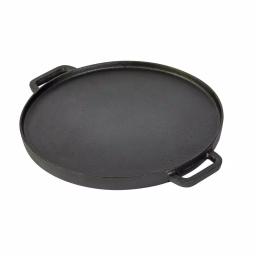 Basic Essentials 12 in. Pre-Seasoned Cast Iron Reversible Grill and Griddle Pan with Dual Handles thumbnail 1