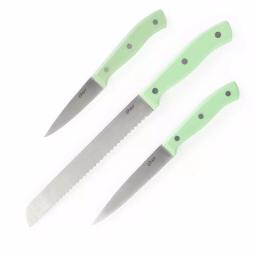 Oster Evansville 14-Piece Stainless Steel Knife Set with Hardwood Block in Turquoise thumbnail 3