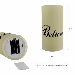 Lavish Home "Believe" Vanilla Scented LED Flameless Real Wax Candle with Remote Control thumbnail 2