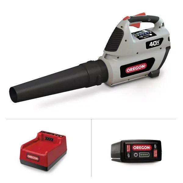Oregon BL300 40V Cordless Handheld Leaf Blower, 131.5 MPH, 507 CFM, with 6.0 Ah Battery and Rapid Charger