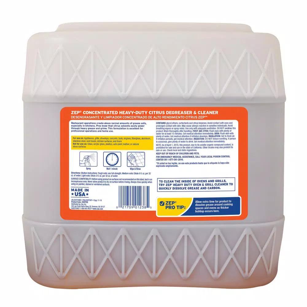 ZEP Heavy-Duty Citrus Degreaser, Multi-Purpose Concentrated Cleaner, 3.5 Gal.