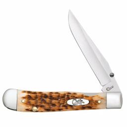 W.R. Case and Sons Cutlery Co. Case Kickstart Trapperlock Assisted Opening Pocket Knife - Amber Bone Peach Seed Jig thumbnail 1