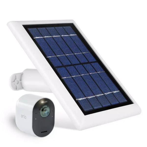 Wasserstein Solar Panel for Arlo Ultra 2, Ultra, Pro 4, and Pro 3 with 13.1 ft. Magnetic Cable (White)