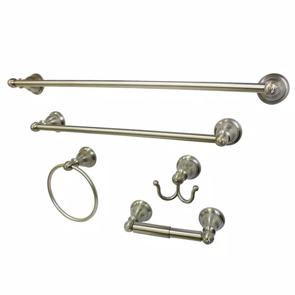 Kingston Brass Southwestern 5-Piece Brushed Nickel Bath Hardware Set