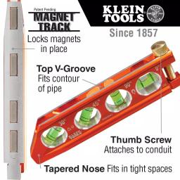 Klein Tools 2-Piece Conduit Level and Non-Contact Voltage Tester Set with Laser Pointer thumbnail 3
