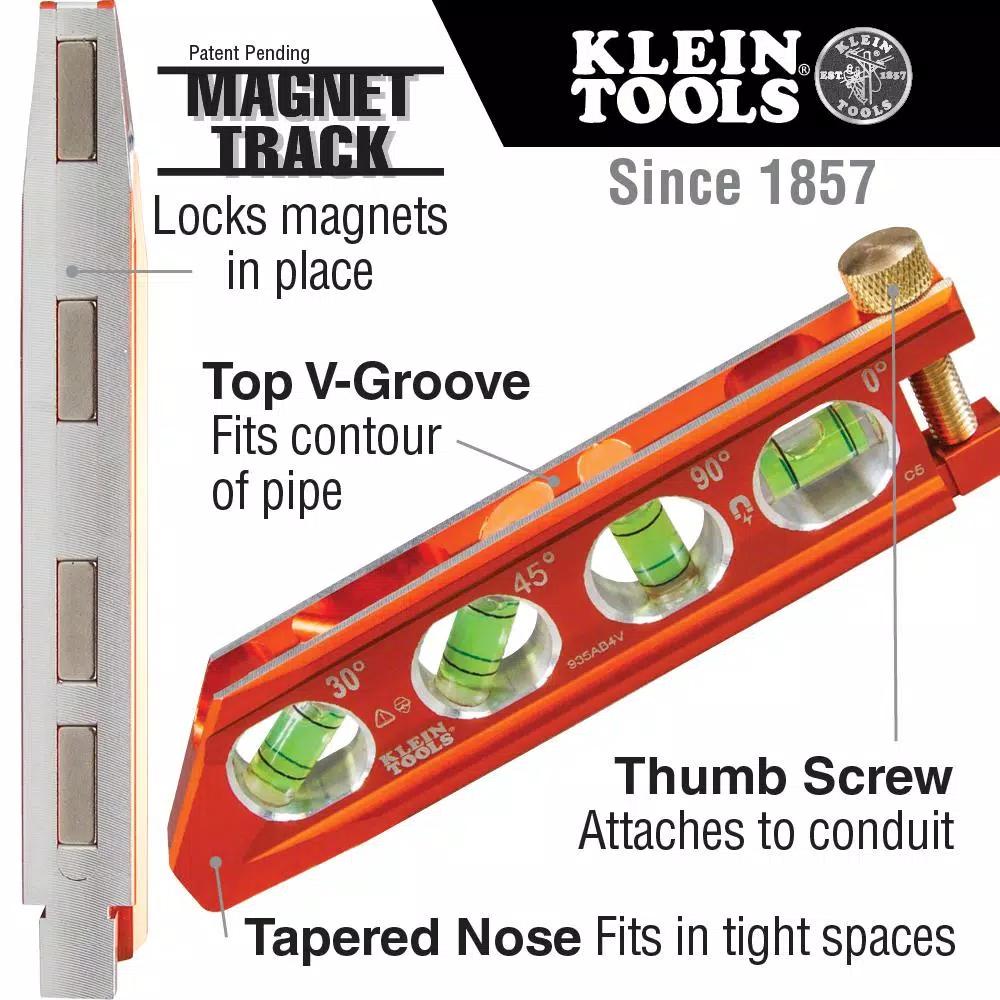 Klein Tools 2-Piece Conduit Level and Non-Contact Voltage Tester Set with Laser Pointer