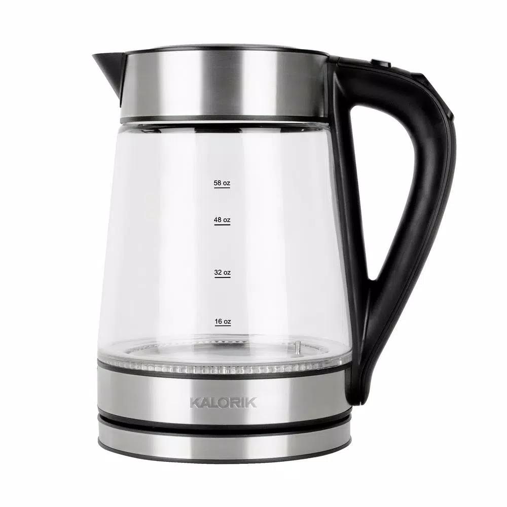 KALORIK 1.7L Rapid Boil Digital Electric Glass Kettle, 1750W, 5 Temperature Settings