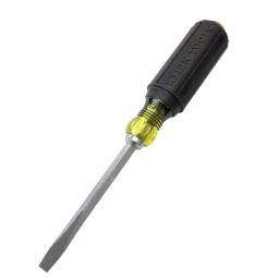 Klein Tools 1/4 in. Flat Head Screwdriver with 4 in. Square Shank and Cushion Grip thumbnail 3