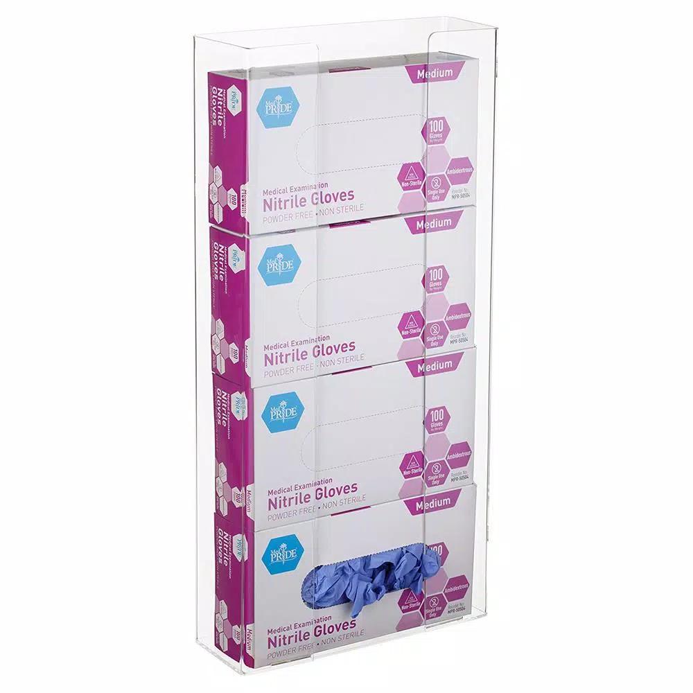 AdirMed Quad Box Capacity Acrylic Glove Dispenser, Clear