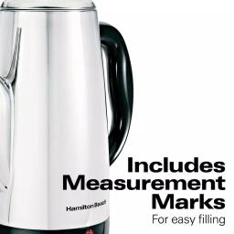 Hamilton Beach 12-Cup Stainless Steel Electric Coffee Percolator thumbnail 7