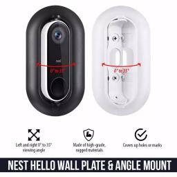 Wasserstein Wall Plate and Adjustable Angle Mount Bundle for Google Nest Hello Video Doorbell, White thumbnail 2