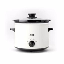 Zing 4 Qt. Round White Slow Cooker with Glass Lid and 3 Heat Settings thumbnail 1