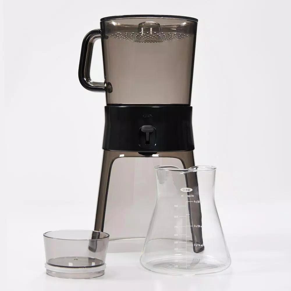 OXO Good Grips 4-Cup Cold Brew Drip Coffee Maker with Stainless Steel Filter, Gray