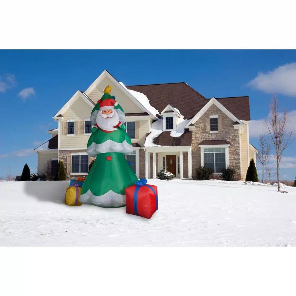 Fraser Hill Farm 20 ft. Christmas Tree Inflatable with Santa and Gifts, Pre-lit Outdoor Holiday Decoration