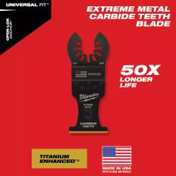 Milwaukee 1-3/8 in. Carbide Universal Fit Extreme Metal Cutting Oscillating Multi-Tool Blades, 10-Pack thumbnail 4