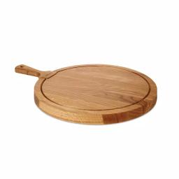 Boska Large Round White Oak Cheese and Tapas Serving Board with Ergonomic Handle thumbnail 2
