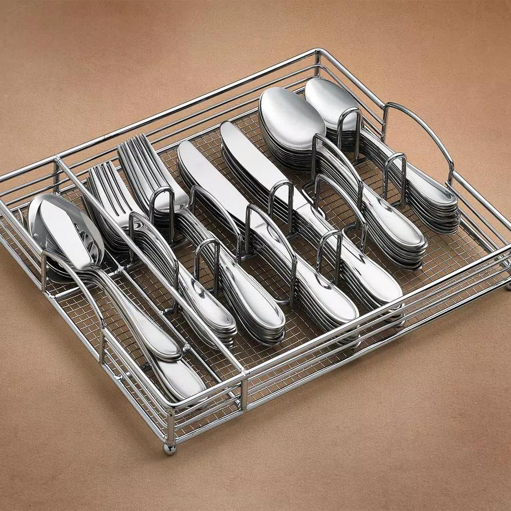 Hampton Forge Lincoln 46-Piece 18/0 Stainless Steel Flatware Set, Service for 8