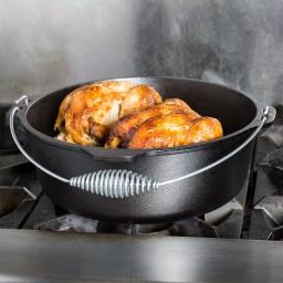 Lodge 7 Qt. Cast Iron Dutch Oven with Lid and Spiral Bail Handle thumbnail 8