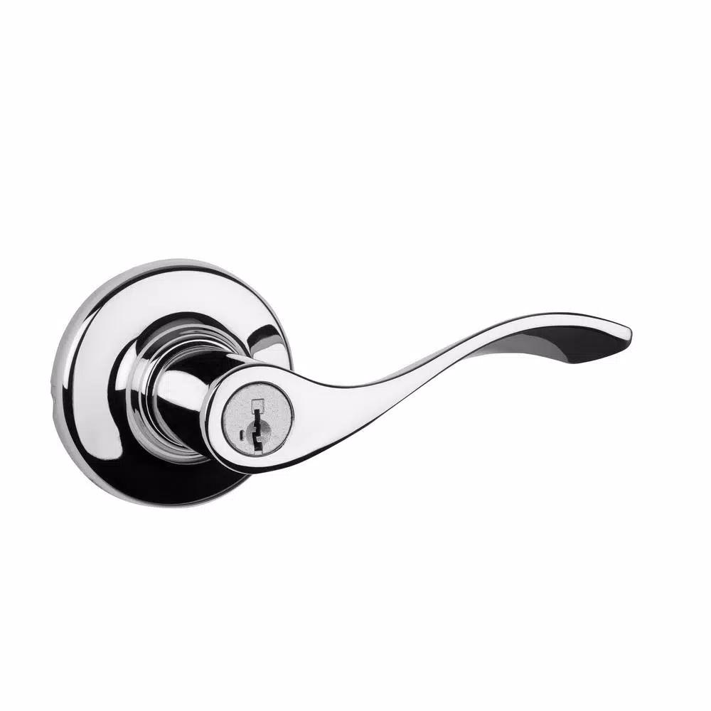 Kwikset Balboa Polished Chrome Exterior Entry Door Lever with SmartKey Security
