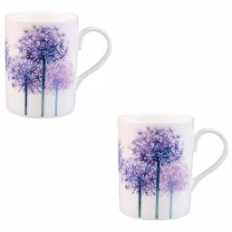 Unbranded Roy Kirkham Lucy Alliums Fine Bone China Mug Set of 6, 320ml, Made in England thumbnail 3