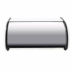 Honey-Can-Do Retro White Rolltop Bread Box - Steel Kitchen Storage Container thumbnail 2