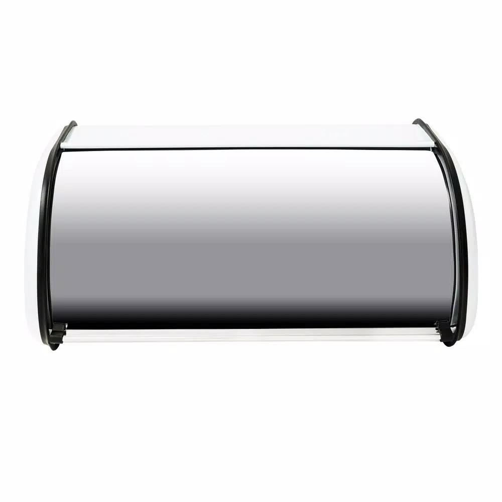 Honey-Can-Do Retro White Rolltop Bread Box - Steel Kitchen Storage Container