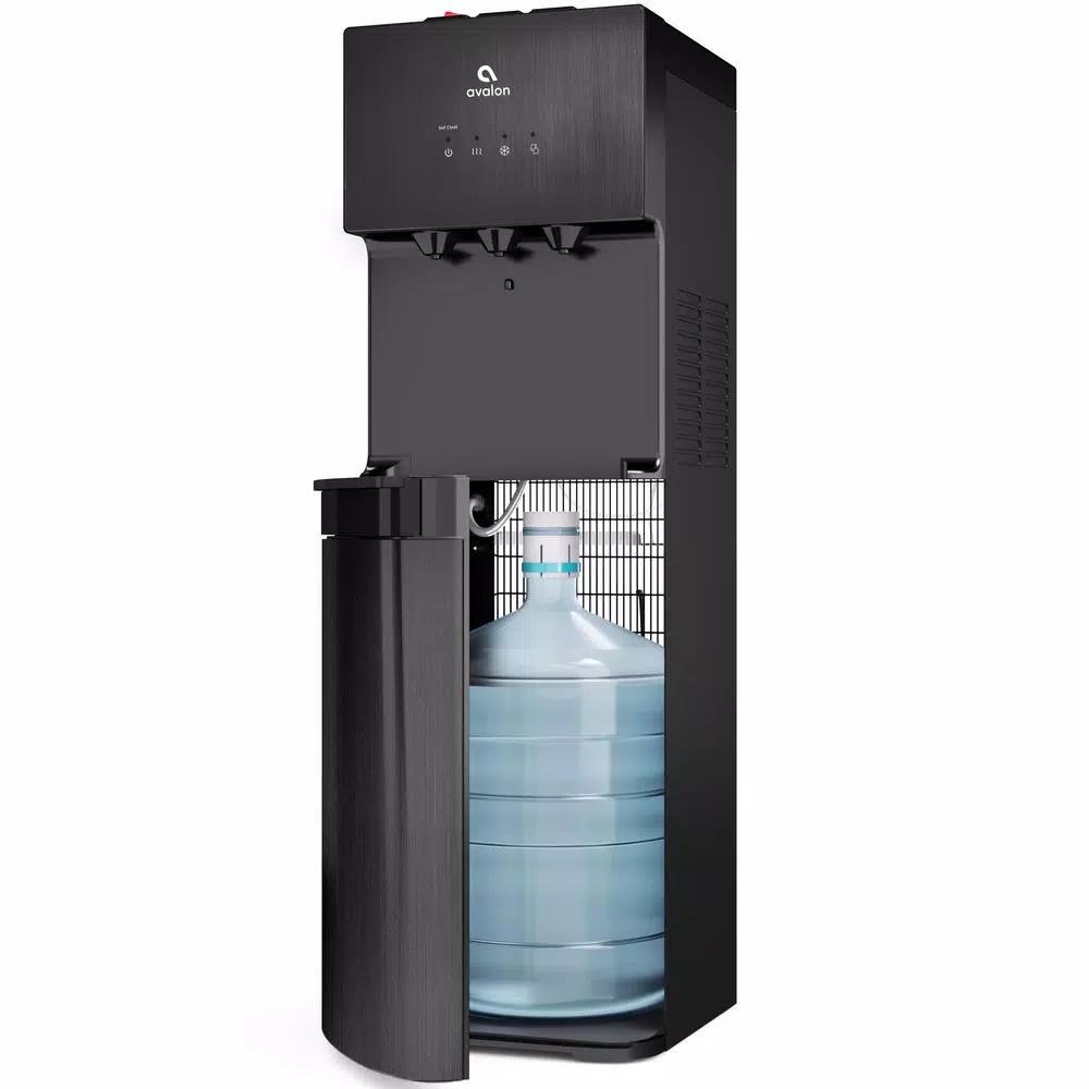 Avalon Self-Cleaning Bottom Loading Water Cooler - Black Stainless Steel, 3 Temperatures