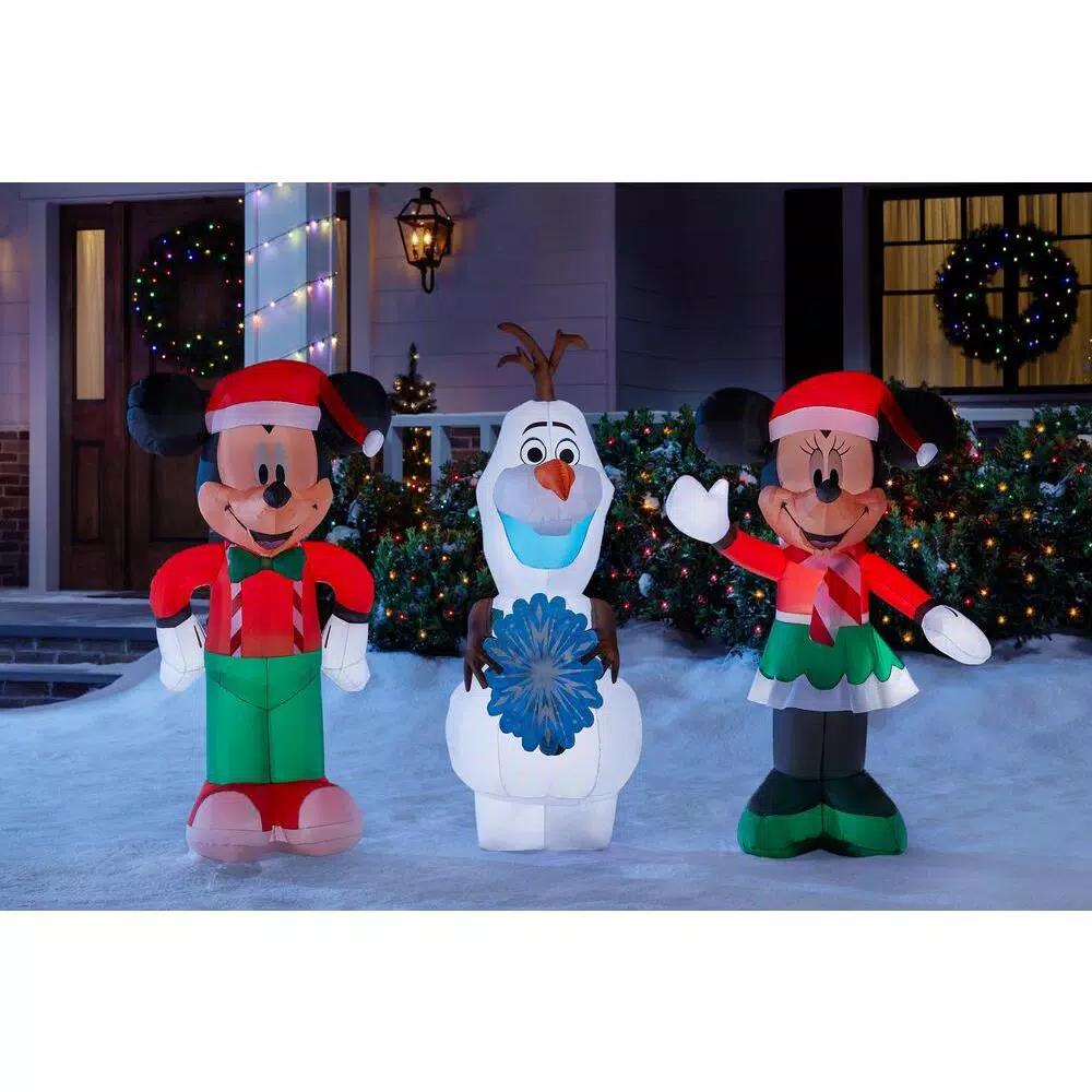 Disney Frozen Olaf 4 ft. Inflatable Holiday Decoration with Snowflake Scarf