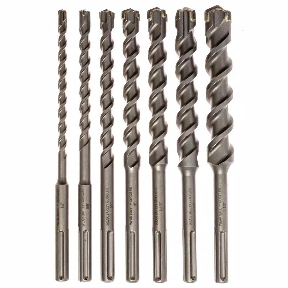Kateya 7-Piece Carbide Tipped SDS MAX Masonry Drill Bit Set for Concrete, Brick, and Stone