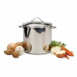 RSVP International Endurance 16 Qt. Stainless Steel Stock Pot with Tempered Glass Lid, Induction Safe thumbnail 2