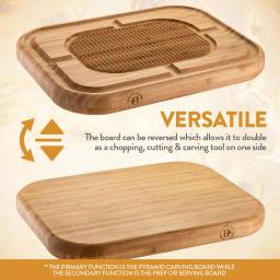 Unbranded Bambsi Bamboo Meat Carving Board with Pyramid Design and Juice Groove, Reversible Large Cutting Board thumbnail 4