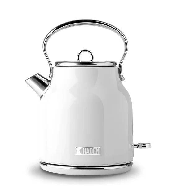 Haden Heritage 1.7L Electric Kettle, 7-Cup Stainless Steel Cordless Kettle with Auto Shut-Off, White
