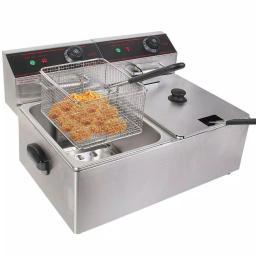 Costway 5000W Dual Tank Electric Countertop Deep Fryer, Stainless Steel Commercial & Home Restaurant Fryer thumbnail 9
