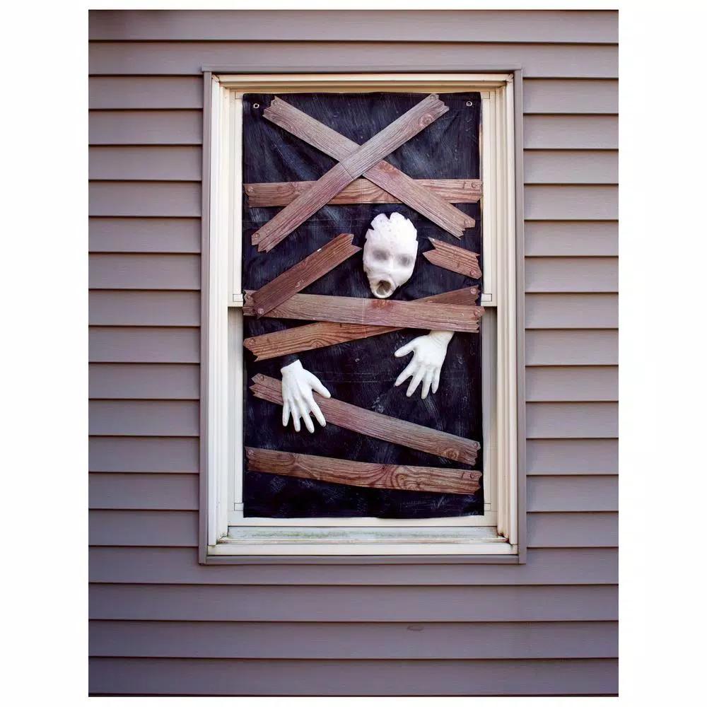 Fun World Window Cover Stalker Halloween Indoor Window Decor - Haunted House Theme