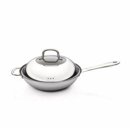 BergHOFF CollectNCook 11 in. Stainless Steel Wok Set with Fernogreen Non-Stick Coating and Wire Skimmer thumbnail 2
